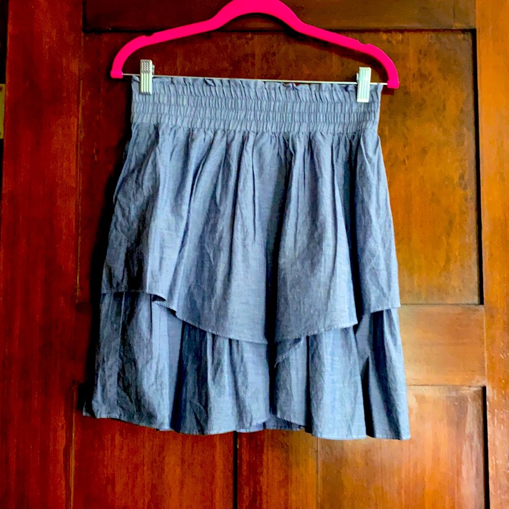 Ruffle layered elastic waist skirt